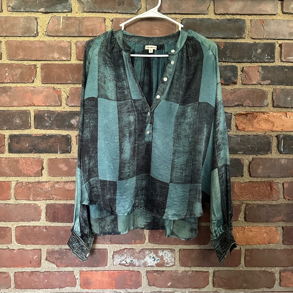 V.DE.VINSTER patchwork silk popover top